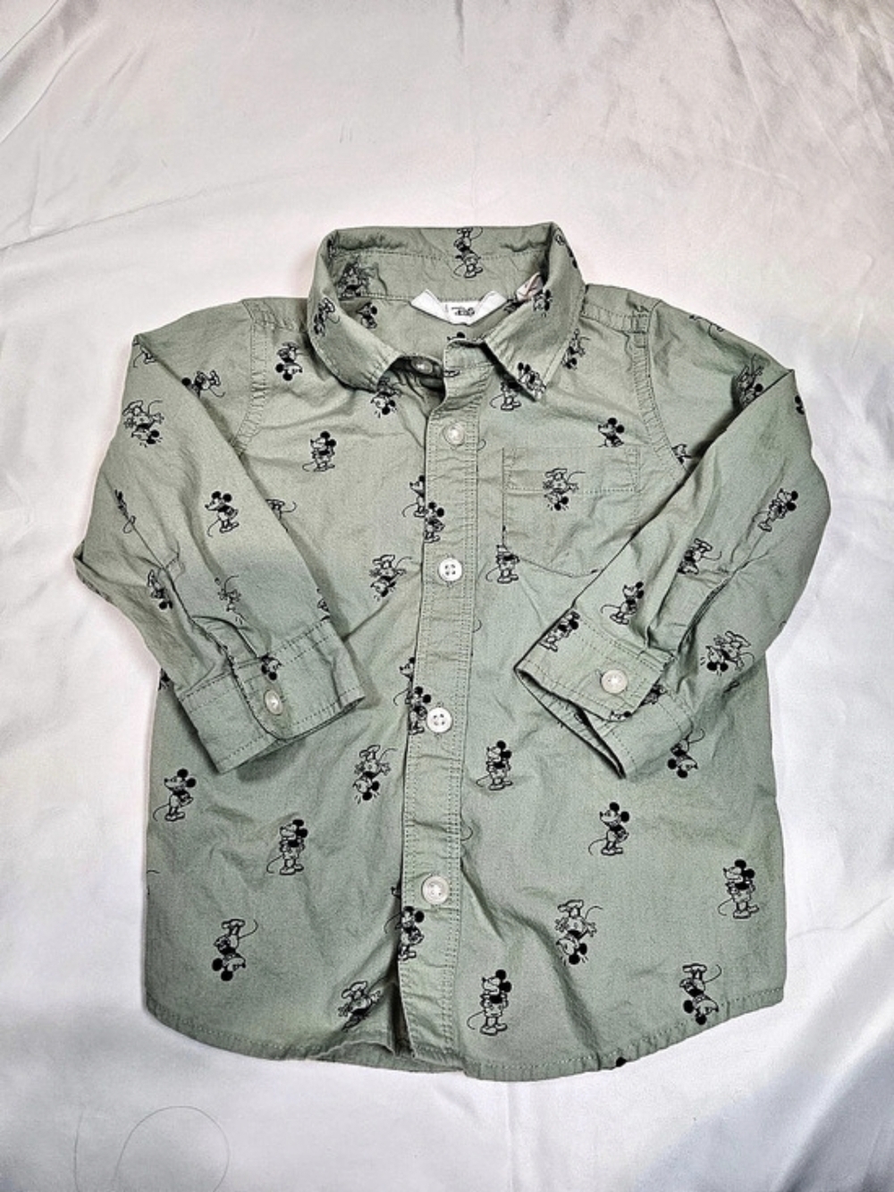 Gap Disney Mickey Mouse Mickey Mouse Shirt Green Baby 18-24M